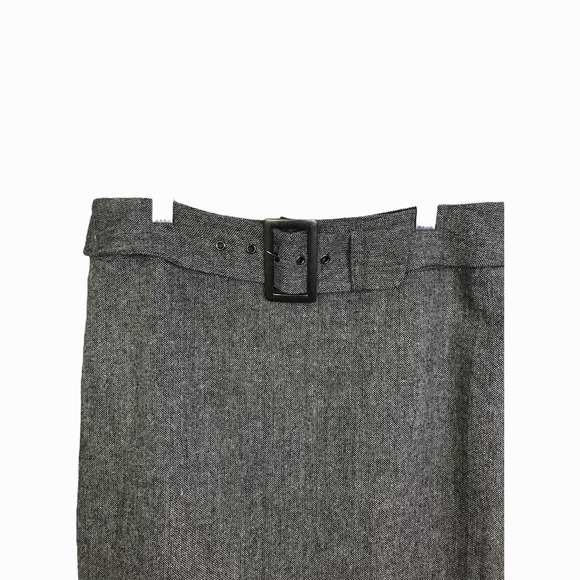 Dalia Collection Women's Pencil Skirt Tweed Gray Lined Belt Buckle Back Zip Sz 4 - Picture 4 of 7